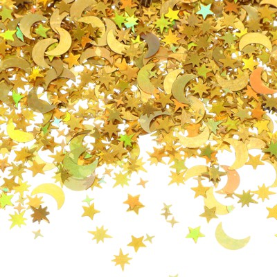 Unique Bargains Plastic Metallic Texture Waterproof Lightweight Confetti Twinkle Foil Stars 60g