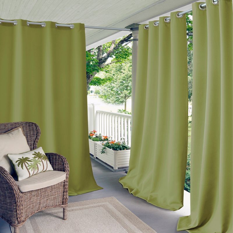 Connor Solid Indoor/Outdoor Single Window Curtain for Patio, Pergola, Porch, Cabana, Deck, Lanai - Elrene Home Fashions, 1 of 4
