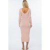 PinkBlush Pink V-Neck Long Sleeve Fitted Maternity Maxi Dress - 3 of 4