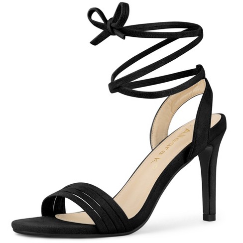 Allegra K Women's Lace Up Strappy Block High Heel Sandals : Target