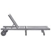 vidaXL Patio Sun Lounger with Cushion Gray Solid Wood Acacia - 2 of 4