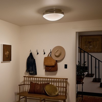 Polished Nickel 3-Light Flush Mount with Satin Etched Glass