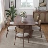 Wooakway 30"H Modern Wood Dining Table Conference Table Kitchen Table Gaming Table with Double Pedestal Black/Walnut/Natural Wood - 3 of 4