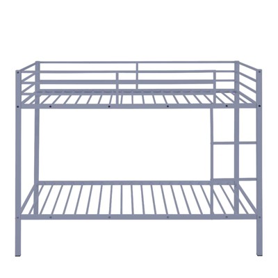 AZL1 Life Concept Beds Metal Bunk Bed Twin Over Twin Space-Saving Low Profile Frame with Guardrails for Kids Room, Gray, 77.56"*41.34"*61.81"
