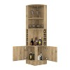 Vynxaria Space-Saving Corner Cabinet with Wine Glass Rack and Cubbies - 3 of 4