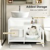 Lirago White Cat Litter Box Enclosure 34.5x21.3x26"-Bathroom Hidden Washroom Cabinet for Large Cats - 4 of 4