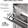 Jojoka Large Freestanding Shoe Cabinet with 4 Flip Drawers Adjustable Shelves and Open Storage - 4 of 4