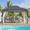 EROMMY 12'x14' Hardtop Gazebo Patio Furniture, Aluminum Frame Double Roof, Privacy Curtains and Premium Net for Patio Lawn and Garden - 3 of 4