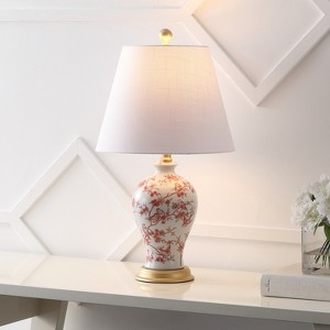 JONATHAN Y Grace 24" French Country Cottage Ceramic/Iron Floral Urn LED Table Lamp - 1 of 4