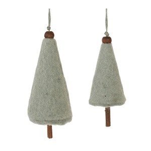 Melrose Wool Pine Tree Ornament (Set of 8) - 1 of 3