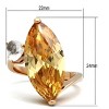 Slickblue Stunning Rose Gold Brass Ring with Champagne CZ, Marquise Cut - Women's Fashion Ring, Size 5-9 - 3 of 4