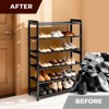 KTMBDW 6 Tier Bamboo Shoe Rack for Closet Free Standing Wood Shoe Shelf Storage Organizer for Entryway Small Space Stackable 26.8"x9.8"x35.4" - 4 of 4