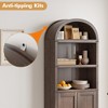GustoWave Farmhouse Wooden Arched Bookshelf with Metal Corner Protection, 5-Shelf Tall 71'' Display Storage Rack for Home Office - 3 of 4