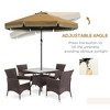 Sapphtopaz 9Ft Patio Umbrella Market Umbrella with Crank and Push Button Tilt 8 Sturdy Ribs and Tassles for Garden, Pool, Deck, Backyard - 3 of 4