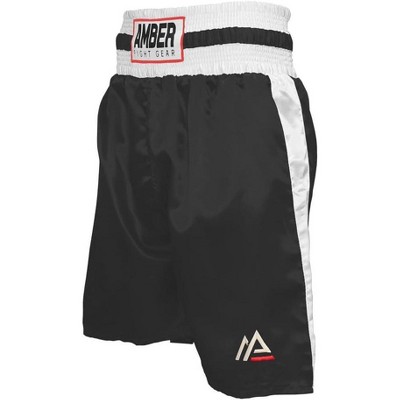 Amber Fight Gear Champion Pro Style Boxing Kickboxing Muay Thai MMA Training Shorts, Full-Length Trunks with Side Splits