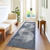 Machine Washable Area Rugs Modern Abstract Indoor Mat Non Shedding Neutral Throw Rugs Foldable Geometric Strip Thin Floor Cover for Living Room - 4 of 4