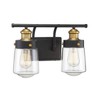 Savoy House Macauley 2 - Light Vanity in  Vintage Black/Warm Brass - 2 of 4