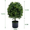 20" Artificial Topiary Trees 2-Pack, Faux Boxwood Plants with Fruits in Nursery Pots for Indoor Outdoor Decor - 3 of 4