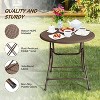 VINGLI 32" Round Folding Commercial Banquet Table, Portable Plastic Coffee Card Dining Table for Kitchen or Outdoor Party Wedding Event, 1 Pack, Brown - 4 of 4