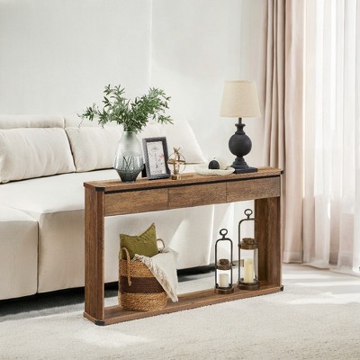 Console Table With Storage, 47.2 Inches Sofa Table Entryway Table, Sofa Table, Behind Couch Table, Narrow Console Table, 2-Tier Console Tables