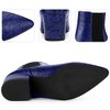 BLISSFUL STEP Snake Print Boots Pointed Toe Chunky Heels Ankle Boots for Women - 3 of 4