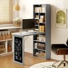 HOMCOM Fold-out Convertible Writing Table, Wall Mount Desk Cabinet with Blackboard and Side Shelf Multi-Function Home Office Workstation - 3 of 4