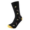 Men's Black Color Mushroom Fungi Novelty Socks - 2 of 3
