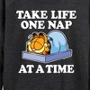 Women's - Garfield - Take Life One Nap Lightweight French Terry Wide Neck Long Sleeve Shirt - 2 of 4