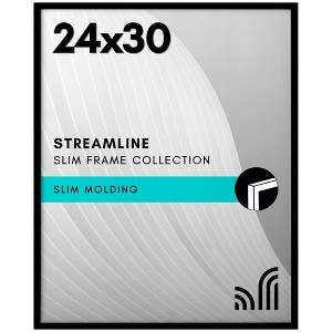Americanflat 24x30 Picture Frame with Polished Plexiglass - Streamline Collection - Thin Border Picture Frame for Wall Display - Black - 1 of 4