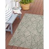 HomeStock Outdoor Washable Largo Ivory & Green 3' X 5', Machine Woven with Printed Designs, Coastal - 2 of 4