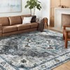 Washable Rug Area Rug Geometric Checkered - Neutral Farmhouse Carpet Stain Resistant for Living Room & Office - 3 of 4