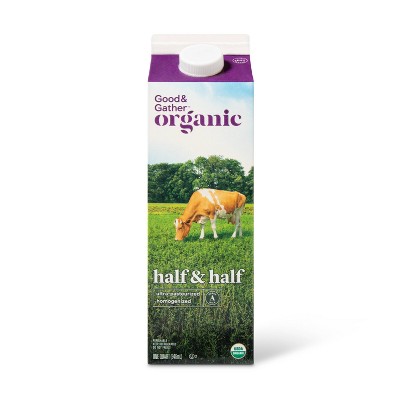 Organic Half &#38; Half - 32 fl oz (1qt) - Good &#38; Gather&#8482;