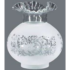 Satin Etched Fluted Glass Oil Lamp Shade (4") - 1 of 3