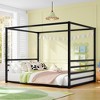 Queen Size Sunshade Floor Bed with Fence-style Guardrails - 2 of 4