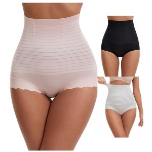 INSPIRE CHIC 3 Packs Women's High Waisted Body Shaper Shaping Tummy Control Panties - 1 of 4