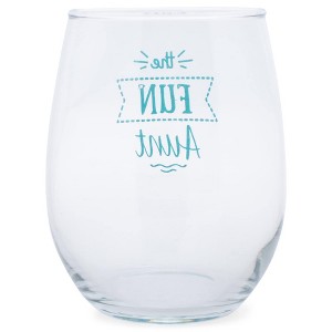 Elanze Designs The Fun Aunt 14 Ounce Teal Stemless Wine Glass Tumbler - 1 of 2
