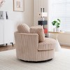 Modern Swivel Chair, Removable Cushions, Plush Corduroy, Engineered Wood Frame, Cozy Corner For Living Room Or Bedroom-The Pop Home - 3 of 4