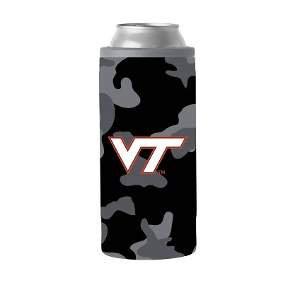 NCAA Virginia Tech Hokies 12oz Black Camo Slim Can Cooler