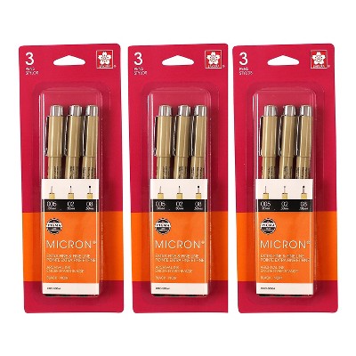 Sakura Pigma Micron Pen Fineliner Multicolor Ink 3/Bundle (SAK50145-3)