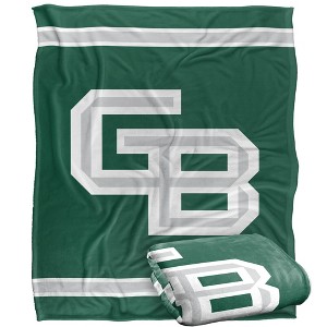 University Of Wisconsin Green Bay Primary Logo Stripes Silky 50x60 Blanket, 1 Sided - 1 of 4