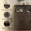 Farmhouse Sideboard Buffet Cabinet with Barn Doors, Microwave Stand & Storage Shelves, Wood Coffee Bar Pantry for Kitchen Dining Living Room - 4 of 4