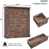 Mastgoal 46" Farmhouse Dresser with 5 Drawers, Rustic Wood Closet Storage with Roman Column for Bedroom - 4 of 4