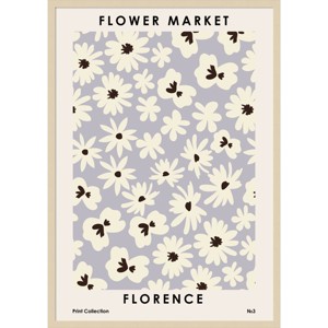29"x41" Flower Market Florence by NKTN Wood Framed Wall Art Print Brown - Amanti Art - 1 of 4