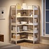 5-Tier Corner Bookshelf, Convertible Bookcase, Industrial Metal Frame Storage Book Shelf with Open Shelves for Living Room Bedroom Home Office - 3 of 4