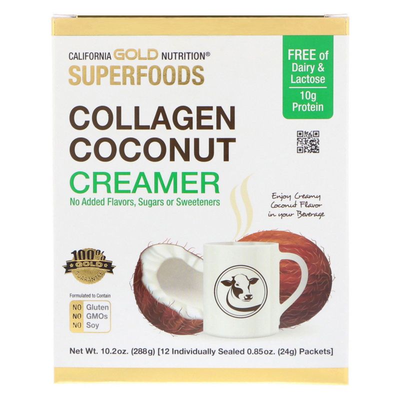 Collagen Coconut Creamer, Unsweetened, 12 Packets 0.85 oz (24 g) Each, 1 of 4