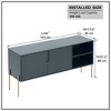 NicBex Minimalist Sideboard Buffet Cabinet with 2 Doors & Metal Legs for Kitchen,Living Room,Dark Green - 3 of 4