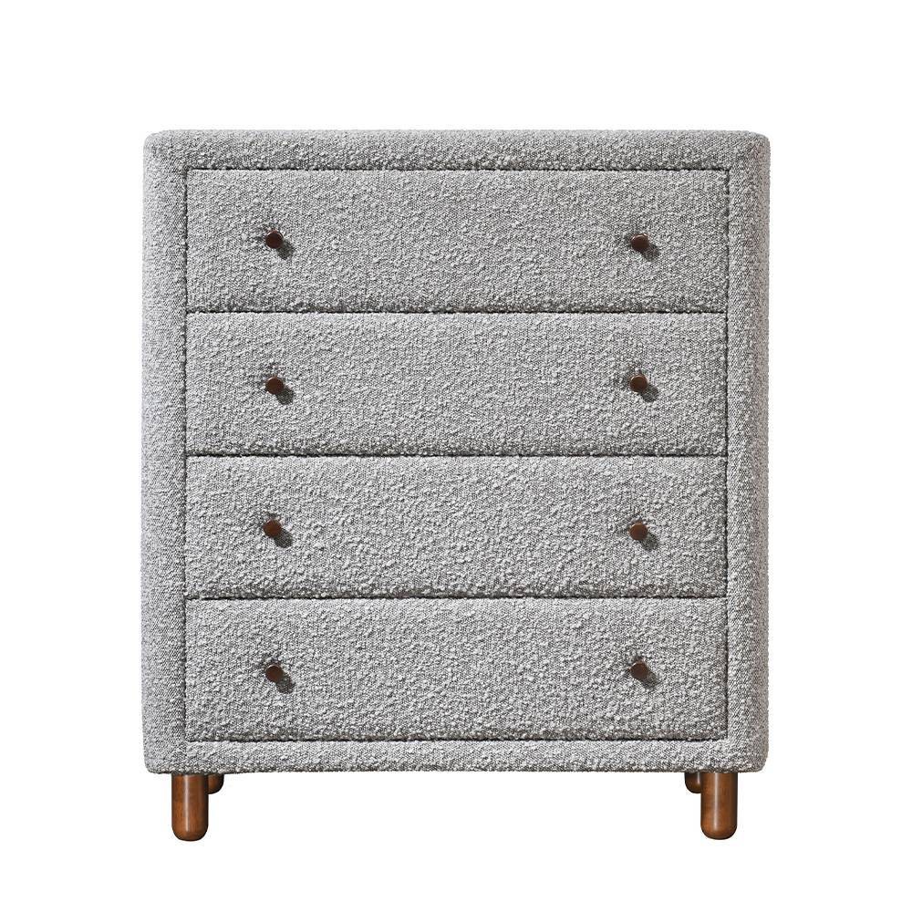 Photos - Wardrobe 33" Cleo Decorative Storage Drawer Gray Boucle - Acme Furniture: Boucle Finish, 5 Drawers, Wood Composite, No Assembly Requi