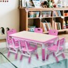7-Piece Plastic Kids Desk and Chair Set with Adjustable Height, Kid Craft Table, Kitchen Table, Classroom Desk, and Art Table - 3 of 4