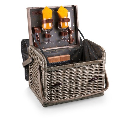 Picnic Time Kabrio Wine and Cheese Picnic Basket with Lid for 2