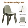 FURNIinspire Accent Chairs Modern Plastic Dining Chair Set of 4 with Meal Legs for Home, Outdoor Chairs for Garden, Poolside, Green, 21.7"*19.3"*33.3" - 4 of 4